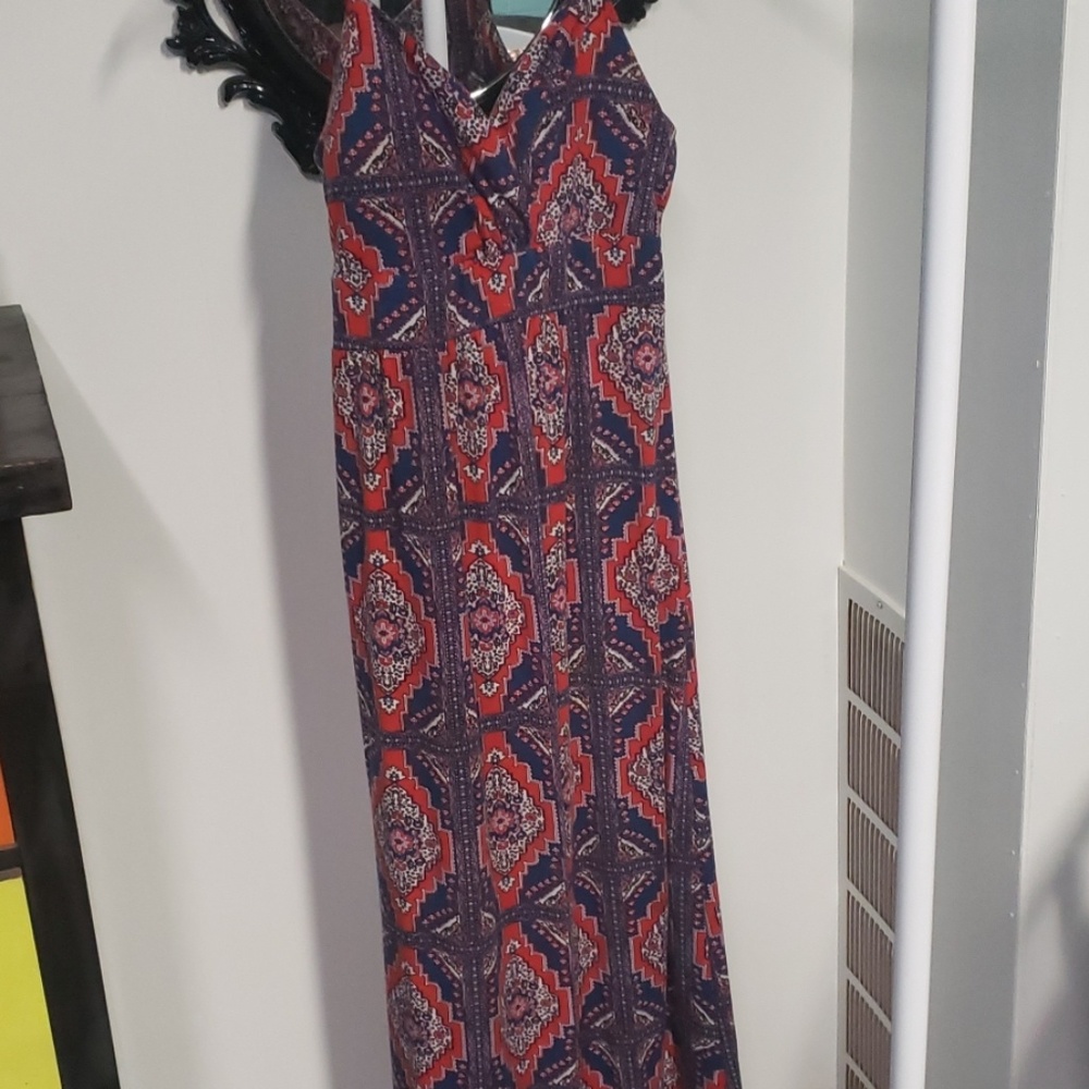 Red white and blue maxi dress
